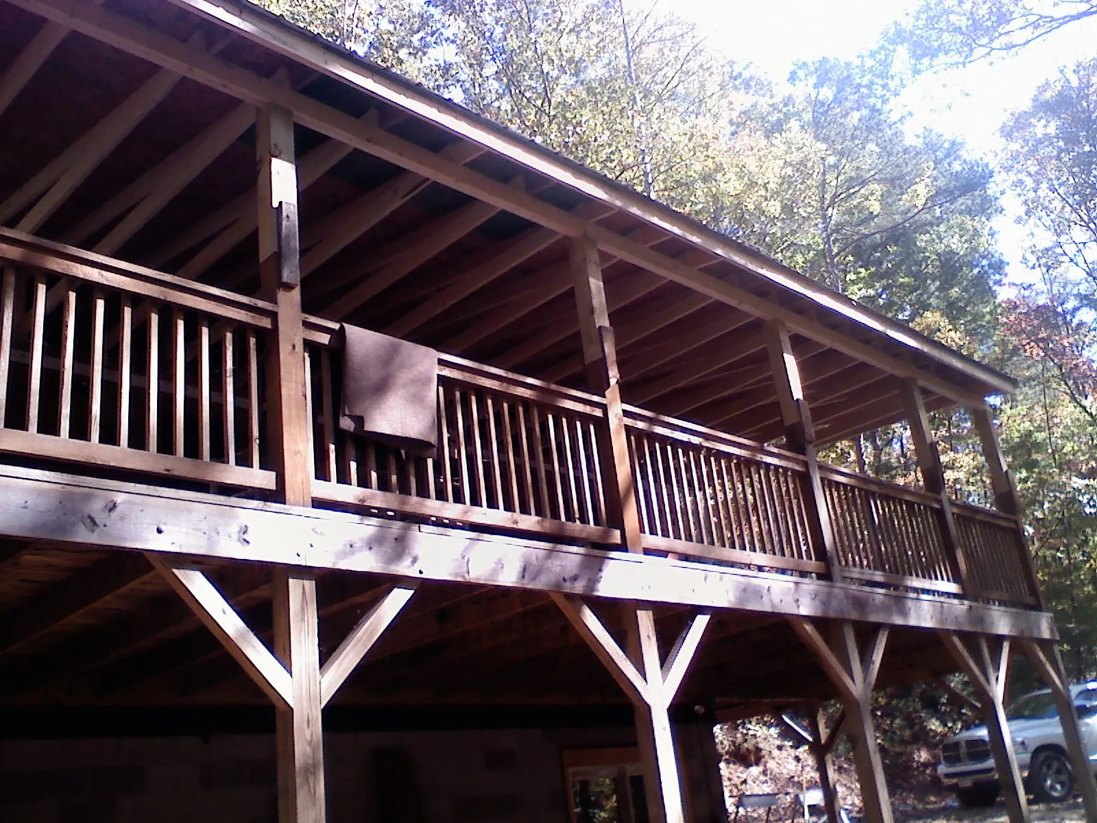 Timber framing under a new elevated porch and deck — Roof Leak Repair in Belpre by Roofing Brothers